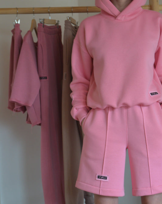 Candy pink Hoodie + šortai