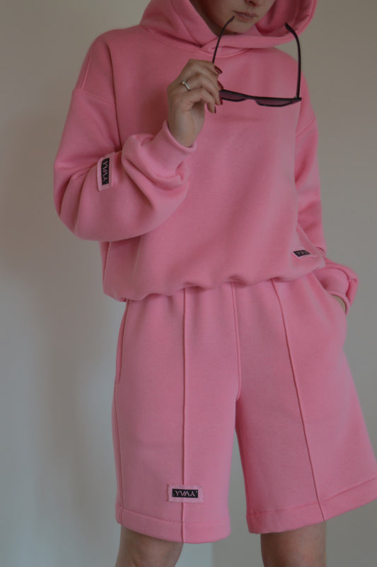 Candy pink Hoodie + šortai